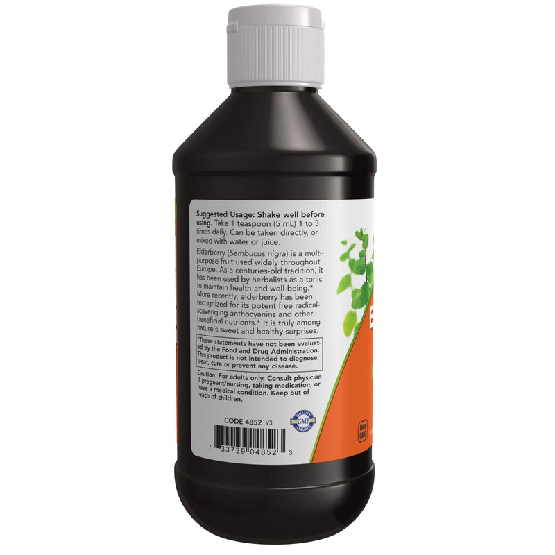 [Australia] - NOW Supplements, Elderberry Liquid 500 mg, 10:1 Concentrate, Free Radical Scavenger*, 8-Ounce 