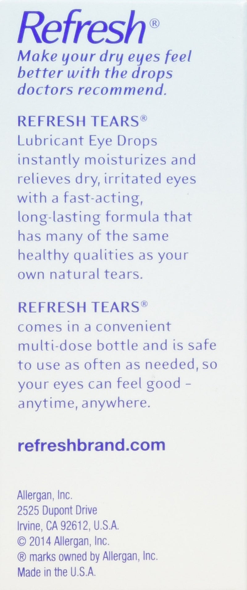 [Australia] - Refresh Tears Lubricant Eye Drops (4 x .5 fl oz and 1 x .17 fl oz. bottles) 