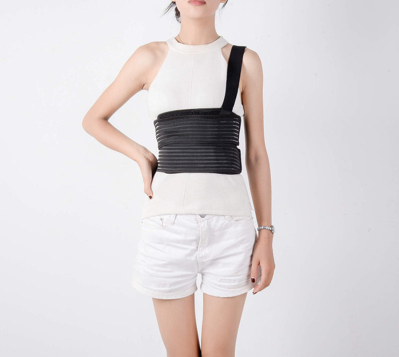 [Australia] - Solmyr Broken Rib Brace, Rib and Chest Binder Belt for Men and Women, Rib Cage Protector Wrap Rib Belt for Sore or Bruised Ribs Support, Broken Sternum, Dislocated Ribs Protection, Pulled Muscle Pain Large (Pack of 1) 