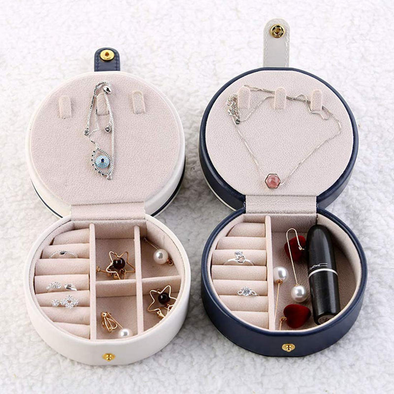 [Australia] - AINAAN Jewelry Box Jewelry Storage Box Multi-Layer Portable,Earrings, Necklace, Travel Use（Dark Blue) 