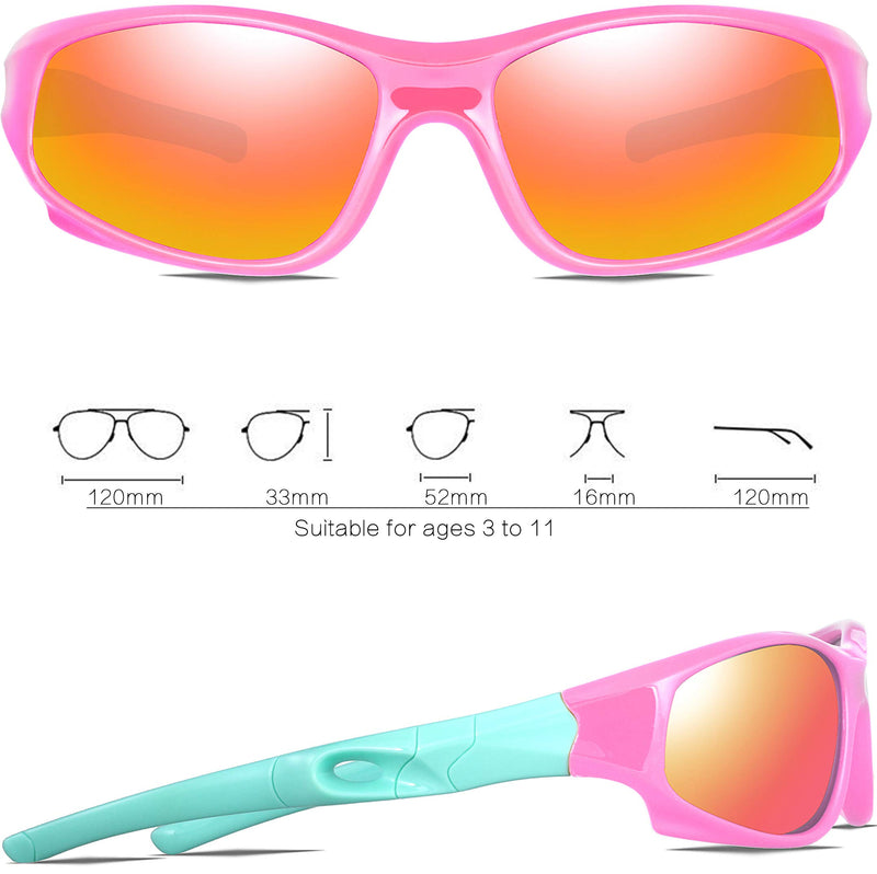 [Australia] - ATTCL Kids Hot TR90 Polarized Sports Sunglasses For Boys Girls Child Age 3-10 Pink-blue as the pictures 