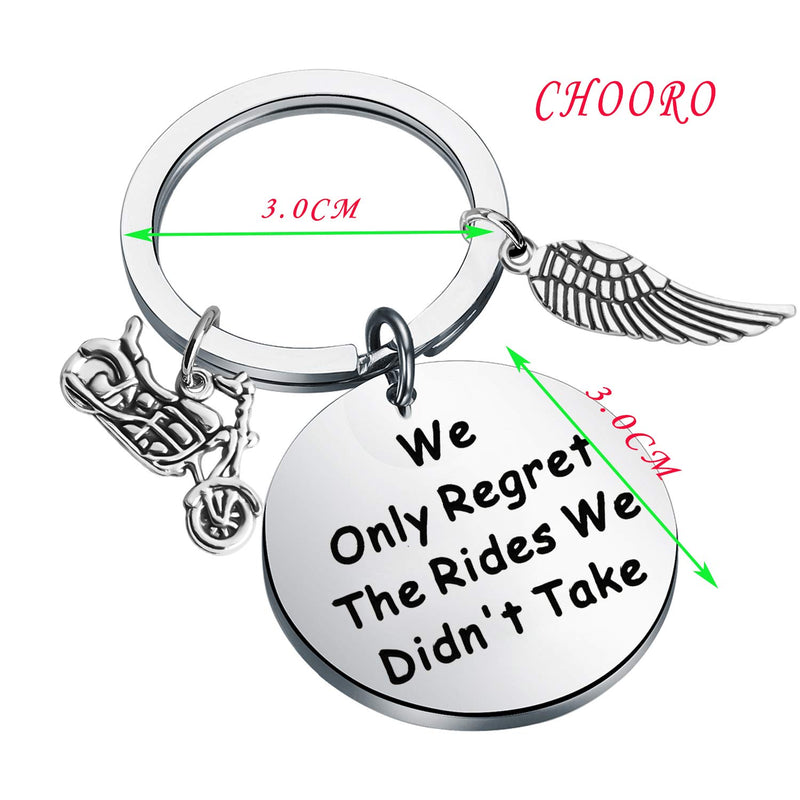 [Australia] - CHOORO Motorcycle Memorial Jewelry Memorial for Brother Dad Husband Sympathy Gift We Only Regret The Rides We Didn't Take Keychain We Only Regret keychain 