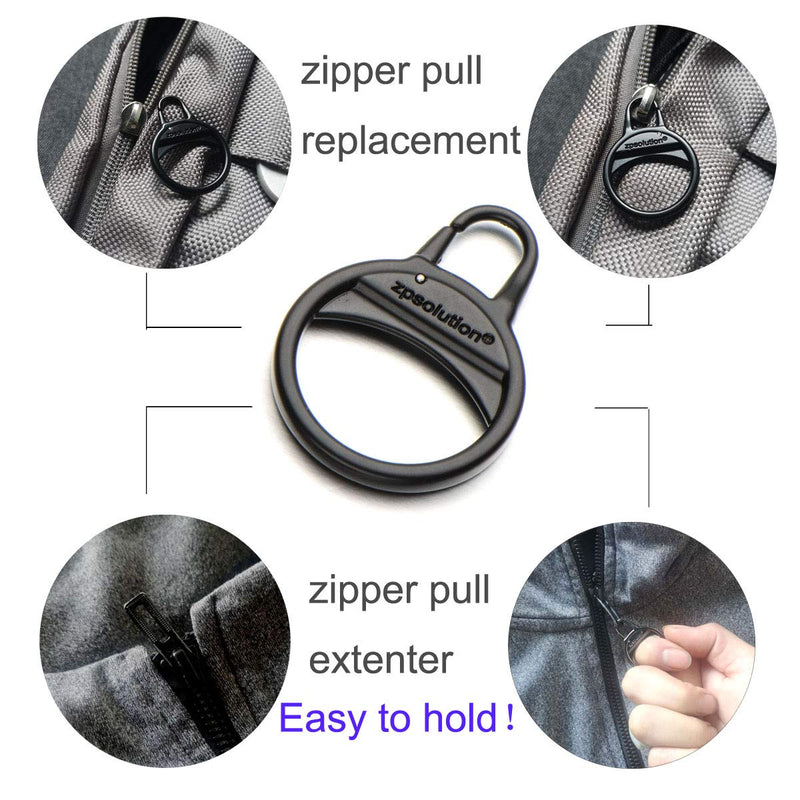 [Australia] - Zpsolution Zipper Ring Pulls Zipper Tab Replacement for Luggage Suitcase Backpack Handbags Boots Jackets 4 black 