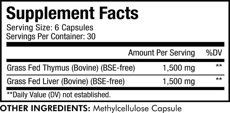 [Australia] - Codeage Grass Fed Beef Thymus Supplement - Freeze Dried, Non-Defatted, Desiccated Beef Thymus & Liver Pills Glandulars Meat – Pasture Raised Argentina Beef Vitamins for Thymus - Non-GMO -180 Capsules 