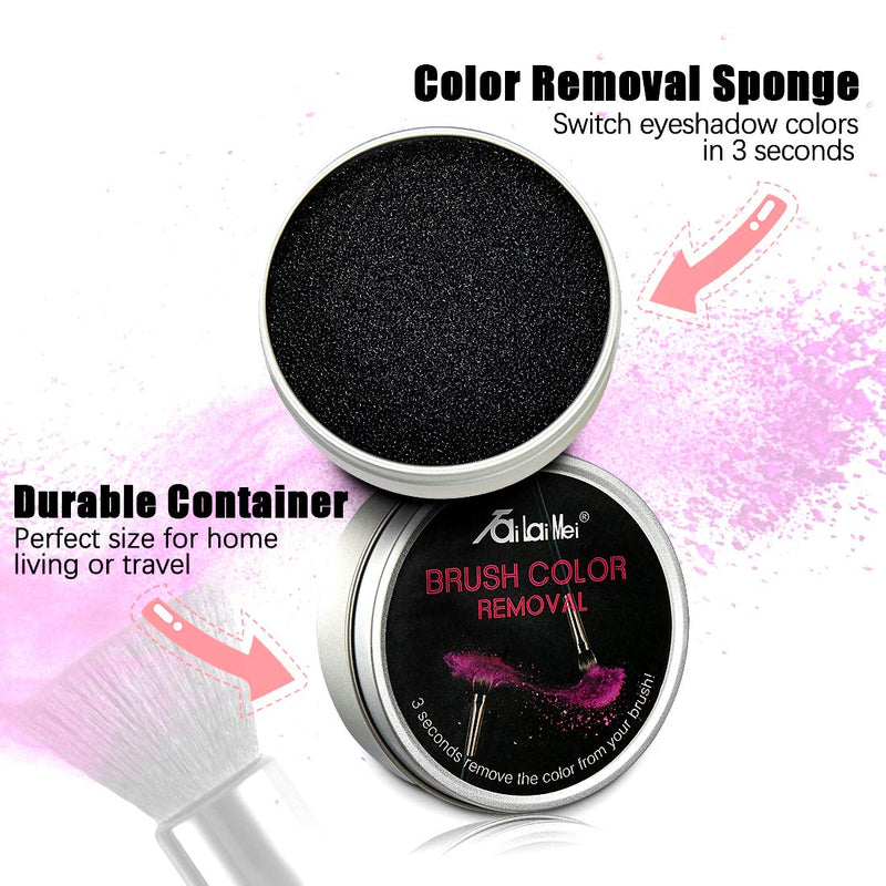 [Australia] - TailaiMei Color Removal Cleaner Sponge, Quickly & Easily Clean Makeup Brushes Without Water or Chemical Solutions Eliminating Drying Time - Switch Eyeshadow Colored Immediately Black, Cleaner sponge 