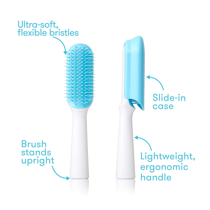 [Australia] - FridaBaby Fine or Straight Hair Detangling Kids Brush, Detangles Knots Without Tears or Breakage, Comb Teeth and Bristle Design For Fine or Straight Hair 