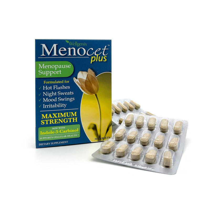 [Australia] - Wellgenix Menocet Plus Menopause Support Supplement (30 Tablets, 2 Pack) - Natural, Herbal Women's Daily Relief Multivitamin Tablets - Helps with Hot Flashes, Night Sweats, Mood Swings & Irritability 30 Count (Pack of 2) 