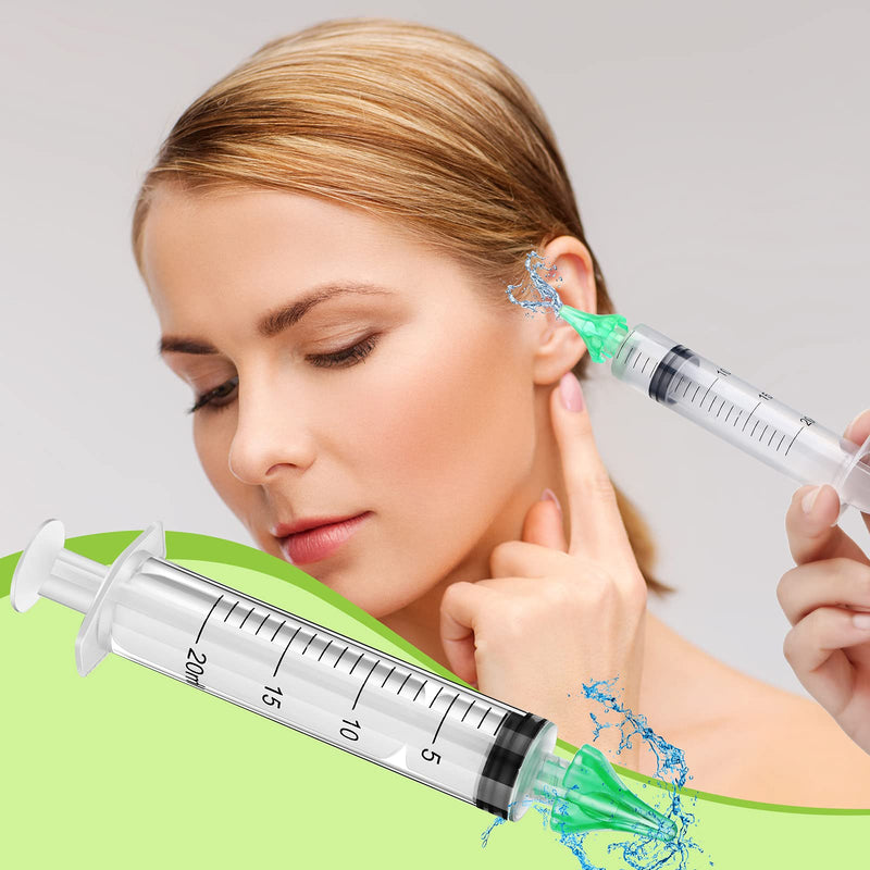 [Australia] - 2 Pieces Ear Wax Cleaner Syringe Tip Ear Wax Flusher Tool Ear Wax Remover Ear Irrigation Syringe for Ear Cleaning and Irrigation of Humans, 20 ML 