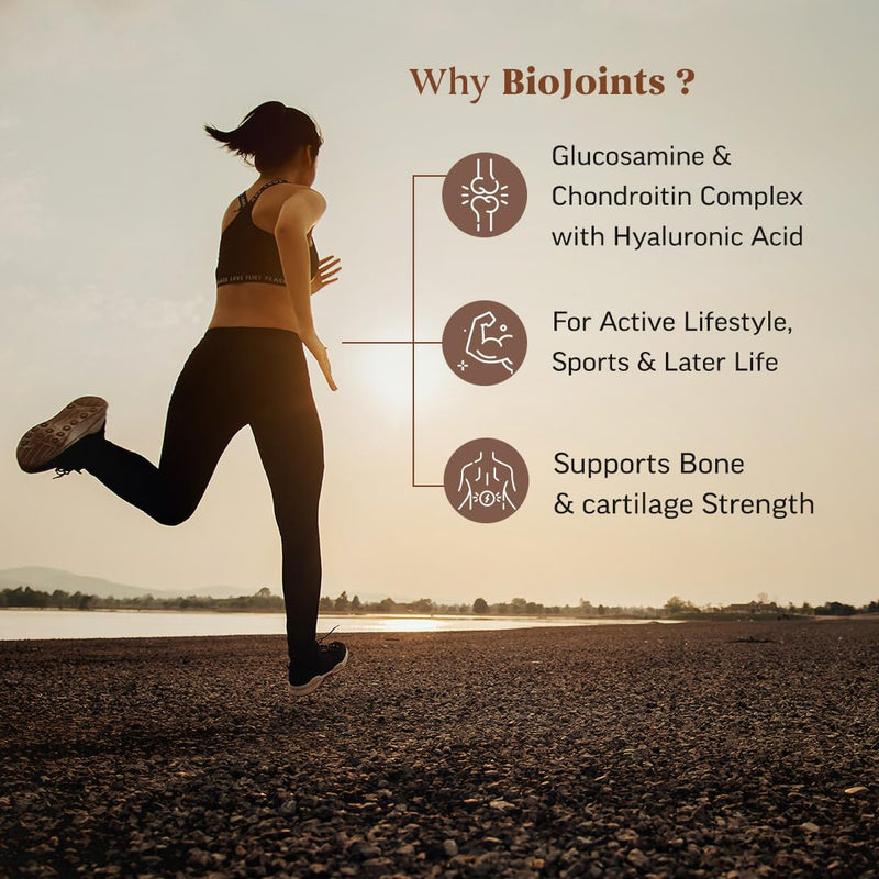 [Australia] - BioJoints- Bone & Joint Support Supplement-Enhance Mobility & Flexibility | Glucosamine & Chondroitin Complex, Hyaluronic Acid, Boswellia,Turmeric Powder, Vitamin D3 