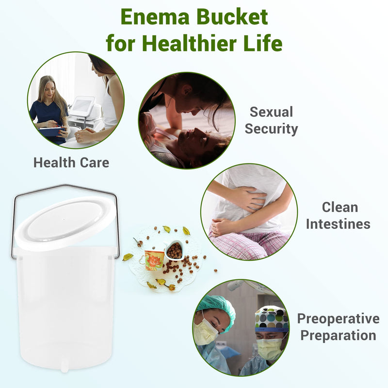 [Australia] - TopQuaFocus 2QT Plastic Enema Bucket Kit for Colon Cleanse 70.5oz Leak-Proof Coffee Enema Kit Bucket for Men Colon Cleaning BPA Free, 6PCS Enemas Tips 10 Piece Set 