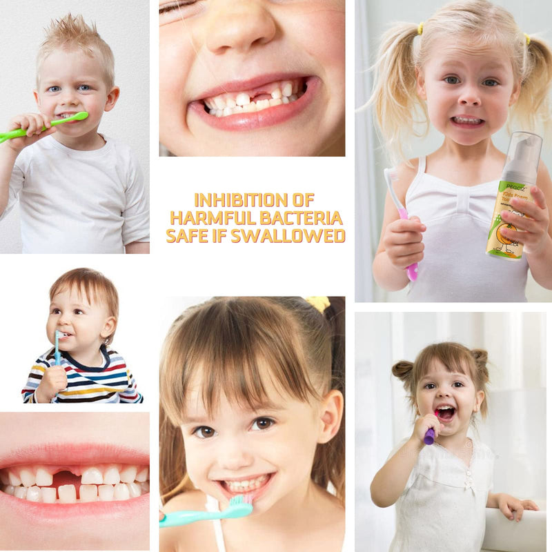 [Australia] - Orange Children's Toothpaste 2 Pack, Foam Toothpaste Children, Foaming Toothpaste with Low Fluoride for U Shaped Toothbrush Electric Toothbrush for Children Kids Age for 3 and Up Orange 