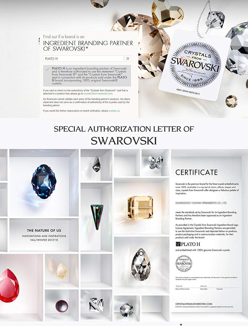 [Australia] - PLATO H Wrapped Heart Necklace Crystals from Swarovski for Women Girl Pendant with Elegant Box Dainty Anniversary Jewelry C_Bule 