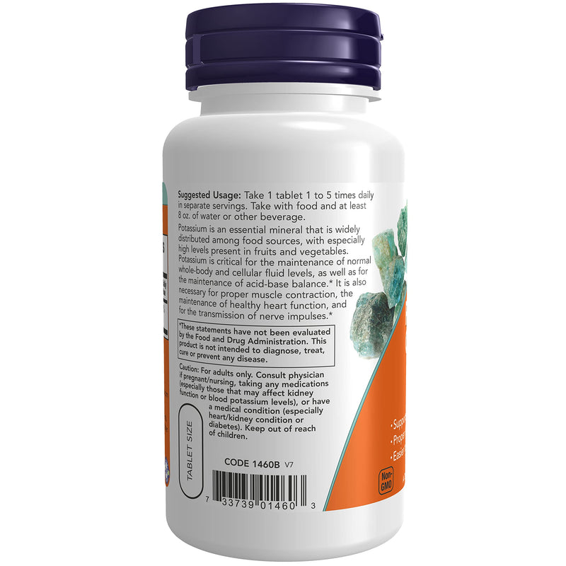 [Australia] - NOW Supplements, Potassium Gluconate 99mg, Easier to Swallow, Essential Mineral*, 100 Tablets 