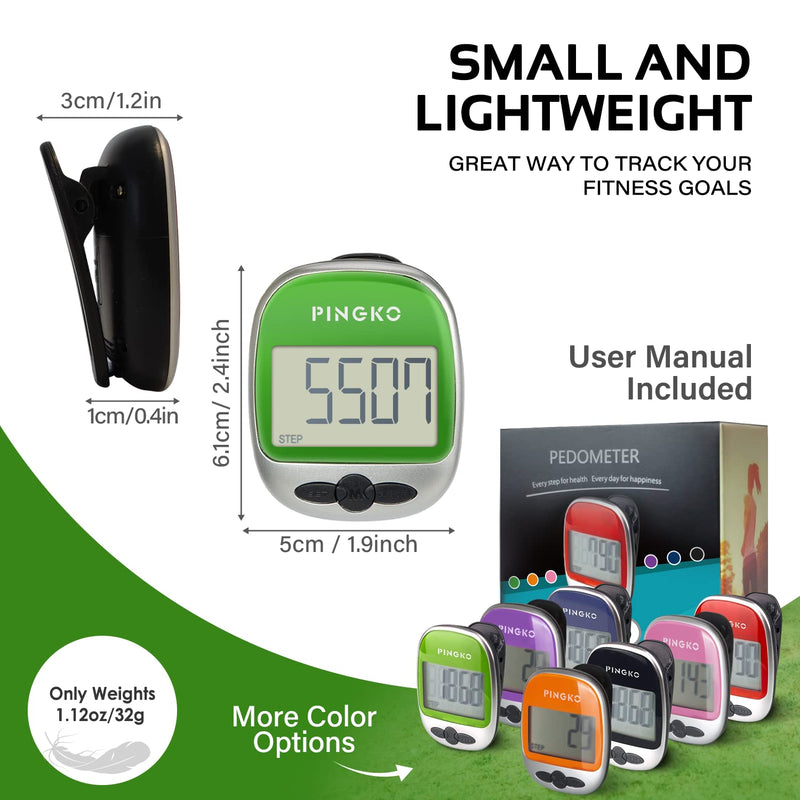[Australia] - PINGKO Outdoor Multi-Function Portable Sport Pedometer Step/Distance/Calories/Counter - Green A1-Green 
