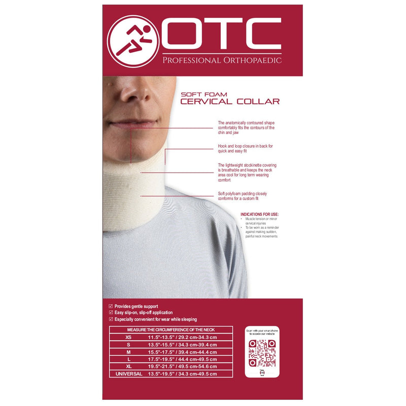 [Australia] - OTC Cervical Collar, Soft Foam, Neck Support Brace, Large (Average 3" Depth Collar) Average 3" Depth Collar 