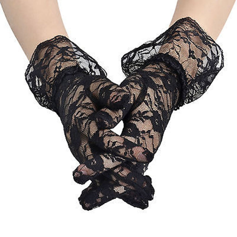 [Australia] - DreamHigh Women Gorgeous Lace Gloves Black 