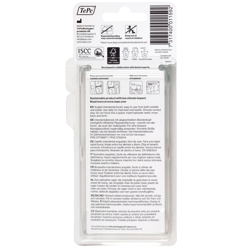[Australia] - TePe Angle Yellow Interdental Brushes (0.7mm - Size 4) / Easy and simple interspace cleaning with long handle and angled neck - 6 Count (Pack of 1) 6 Count (Pack of 1) 