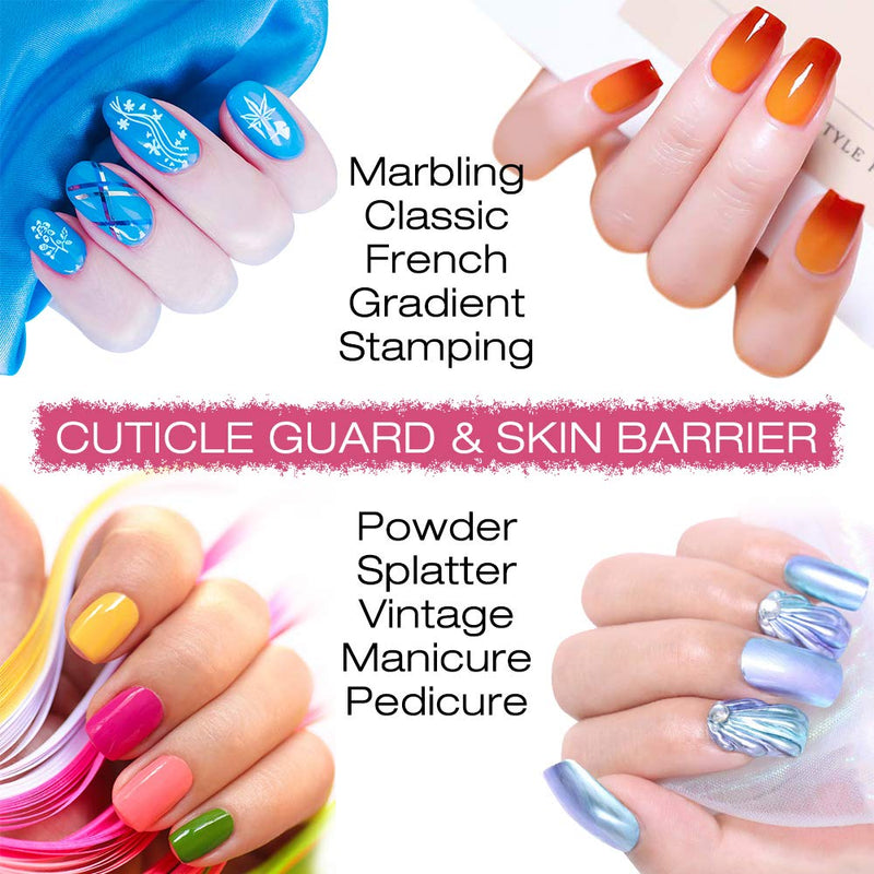 [Australia] - Liquid Latex for Nails - 2PCS Upgrade Fast Drying Peel Off Nail Polish Barrier Cuticle Guard, Stamping Skin Protector Latex Tape with Bonus Tweezers for Various Nail Art by DR.MODE 