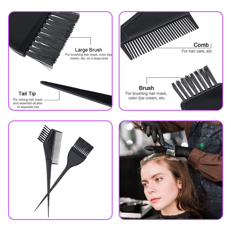 [Australia] - NITAIUN 12 Pcs Hair Highlighting Kit, 4 Pcs Hair Disposable Frosting Cap with Plastic Hook Needles, 2 Hair Dye Comb Hair Dye Brushes Salon Home Use Hair Coloring Supplies (12 Pcs) 