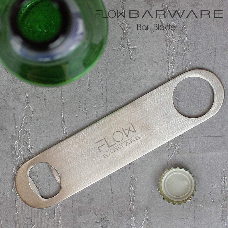 [Australia] - FLOW Barware 18cm Stainless Steel Bar Blade Bottle Opener | Heavy Duty Bottle Openers | Professional Barmen Bottle Opener | Silver 