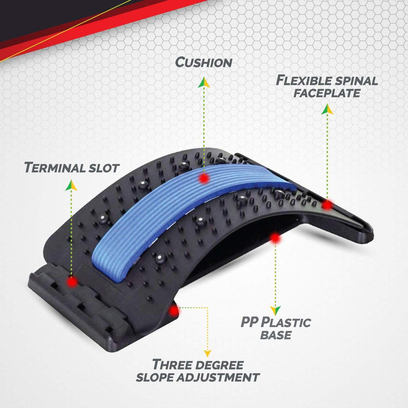 [Australia] - Back Stretching Device and Multi-Level Lumbar Support Stretcher Spinal Back Stretcher for Lower and Upper Muscle Pain Relief Deck for Herniated Disc Promotes Spine Decompression 