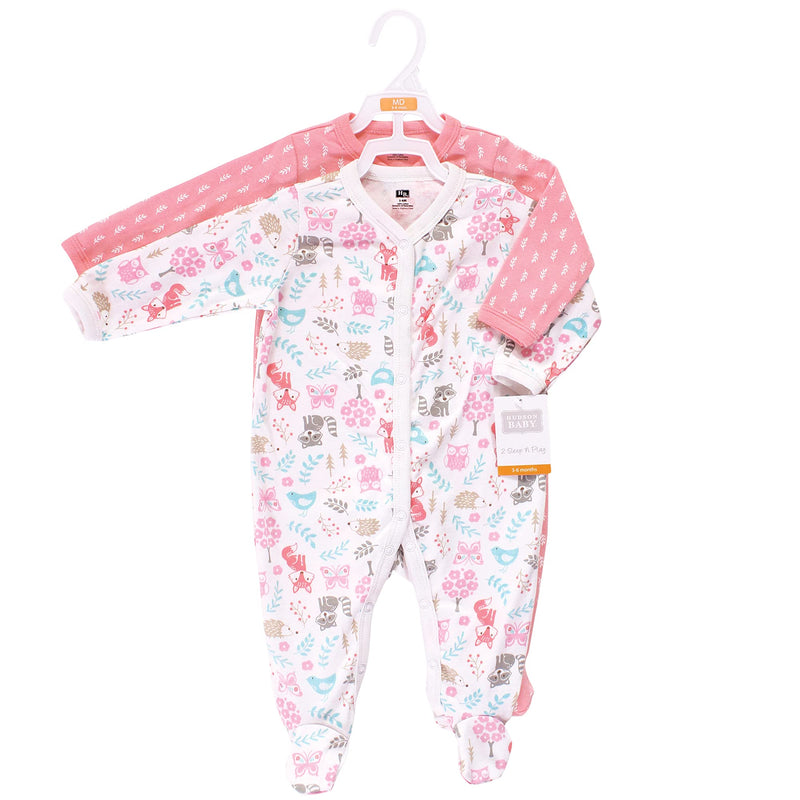 [Australia] - Hudson Baby Unisex Baby Cotton Sleep and Play 0-3 Months Woodland Fox 