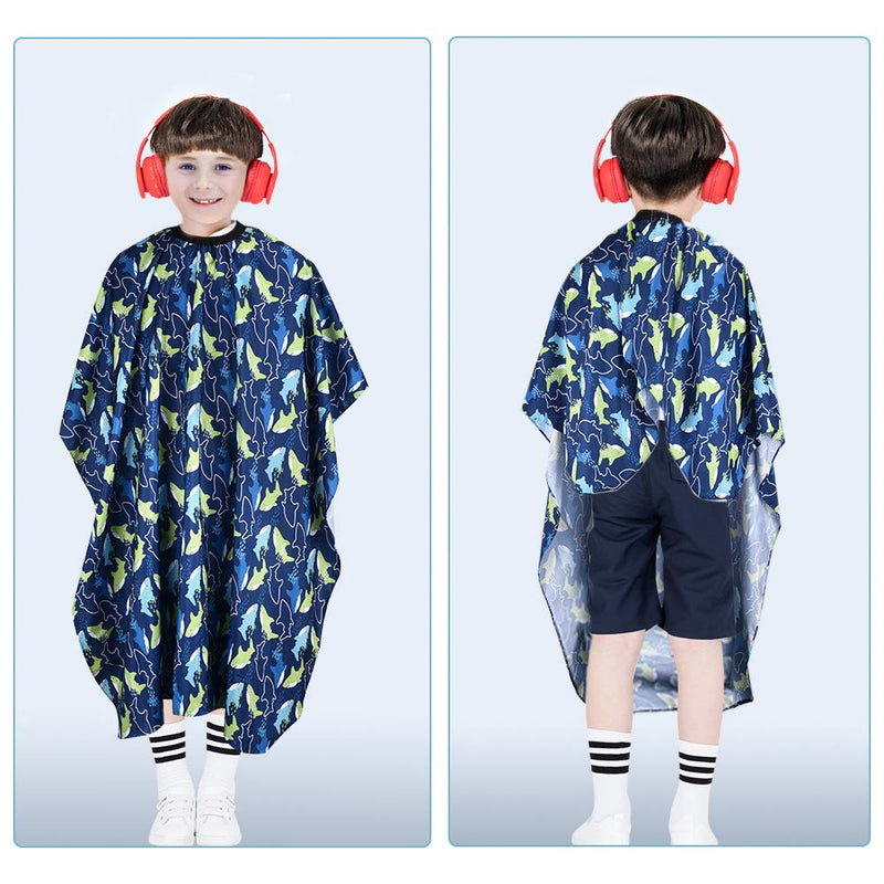 [Australia] - FaHaner 2 Pack Kids Haircut Salon Cape Professional Barber Apron with Adjustable Closure Waterproof Hair Cutting Cape Extra Long 47 39 inch Barber Cape Cover for Kids Blue Haircut Cape 