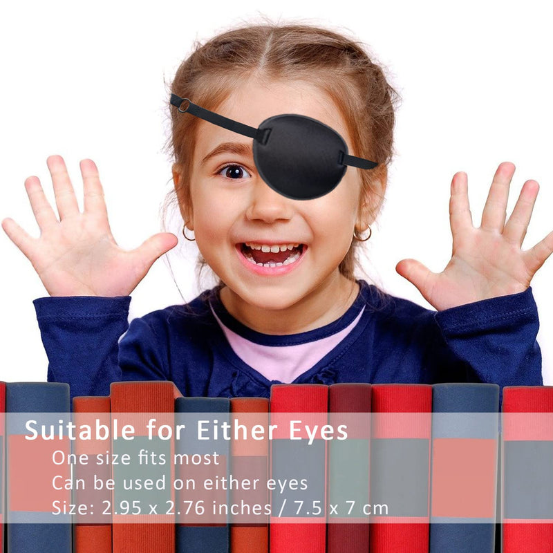 [Australia] - 2PCS Eye Patch, Adjustable Eye Patches, Medical Eye Patch, Amblyopia Lazy Eye Patches for Left or Right Eyes, Black 