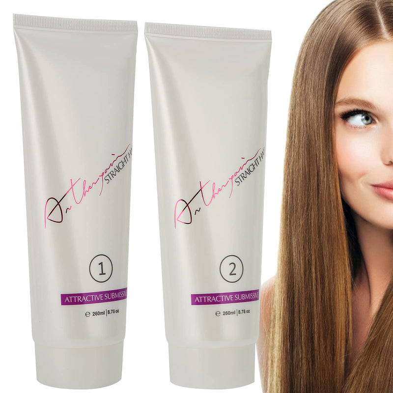 [Australia] - 2pcs Professional Hair Straightening Cream,Moisturizing Home Hair Straightening Perming Cream Hair Soften Straighten Cream 260ml 