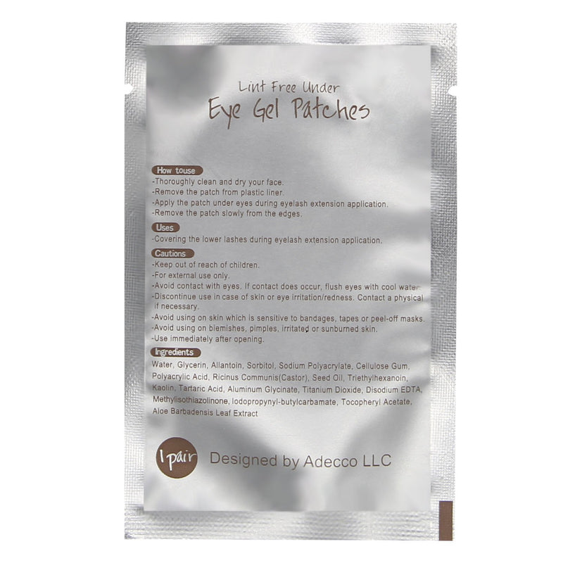 [Australia] - Adecco LLC 100 Pairs Under Eye Pads Lint Free Lash Extension Eye Gel Patches for DIY False Eyelash Extension Makeup,Eye Mask Beauty Tool 100p 