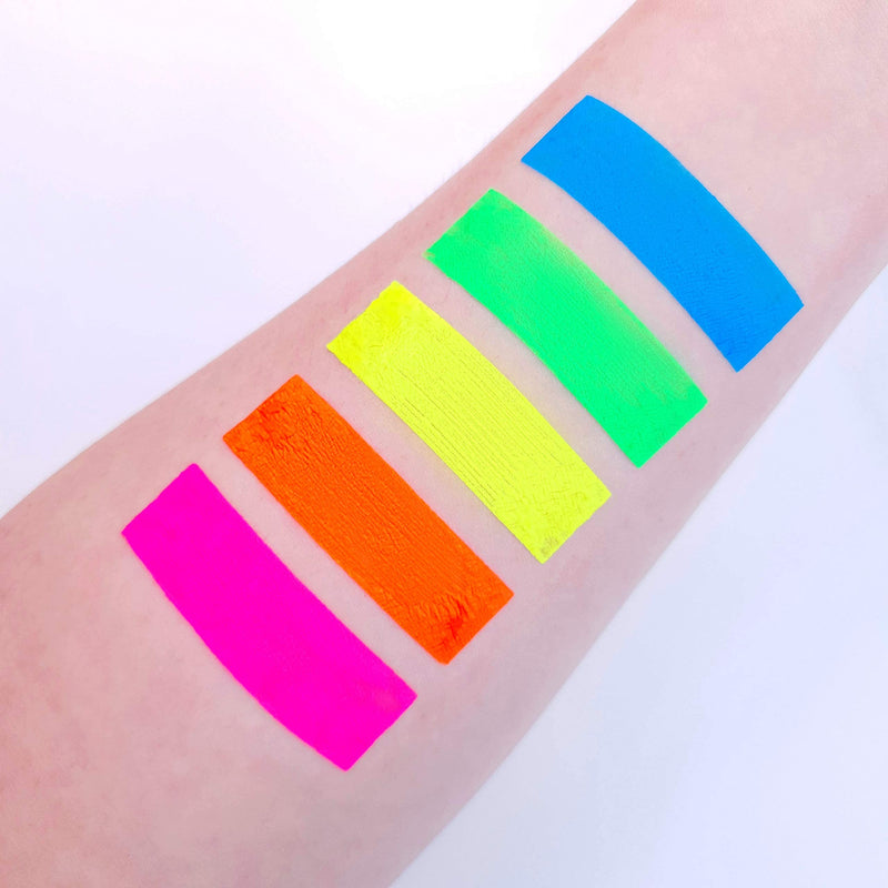 [Australia] - UV Glow Blacklight Neon Face and Body Paint - 0.34oz Set of 5 tubes - Fluorescent 