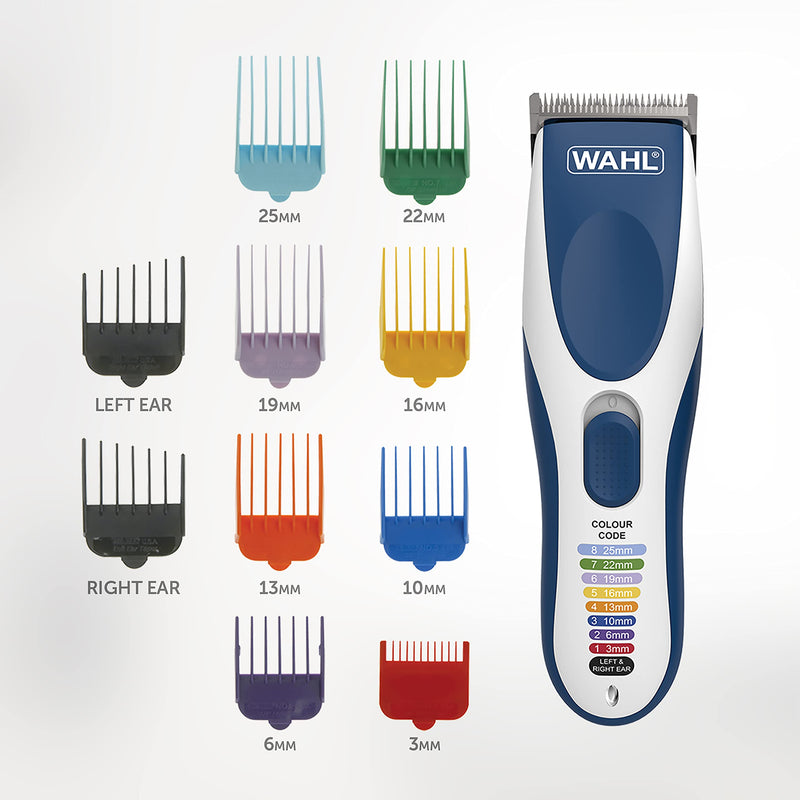 [Australia] - Wahl Colour Pro Cordless Clipper, Hair Clippers for Men, Men’s Head Shaver, Colour Coded Guide Combs, Clippers for Family Hair Cuts, Easy Home Haircutting single 