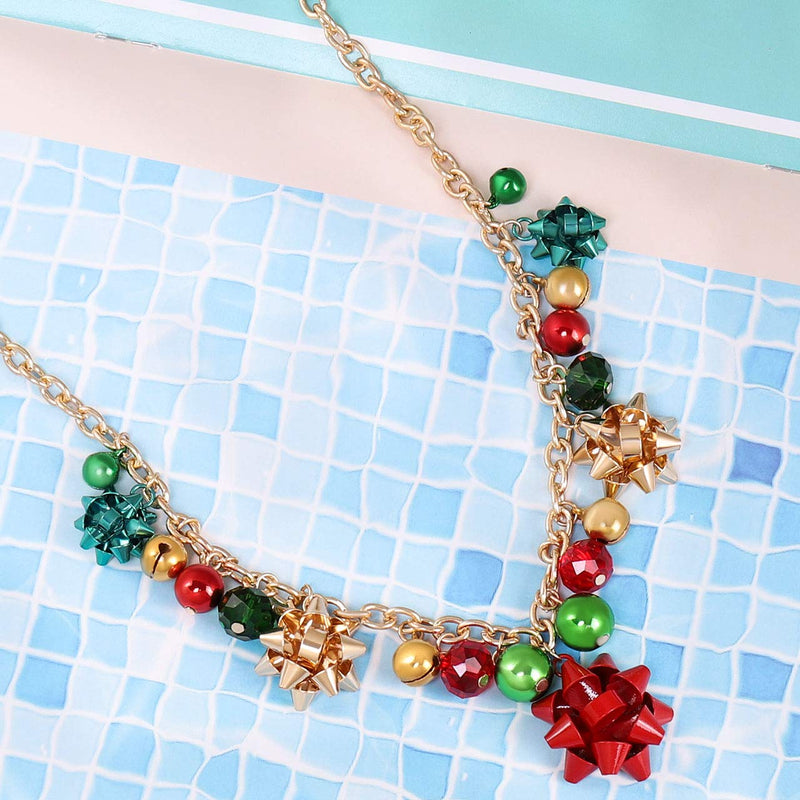 [Australia] - XOCARTIGE Christmas Necklace X-Mas Jingle Bell Necklaces Present Bow Pendant Necklace Present for Women Girls A Gold 