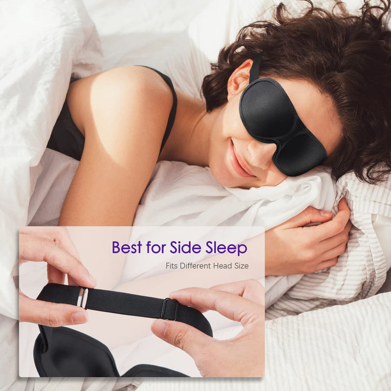 [Australia] - SLIJAR 3D Eye Mask Comfortable and Lightweight Sleep Mask for Side Sleepers Breathable Blackout Sleeping Mask with Adjustable Strap Travel Accessories Essentials 