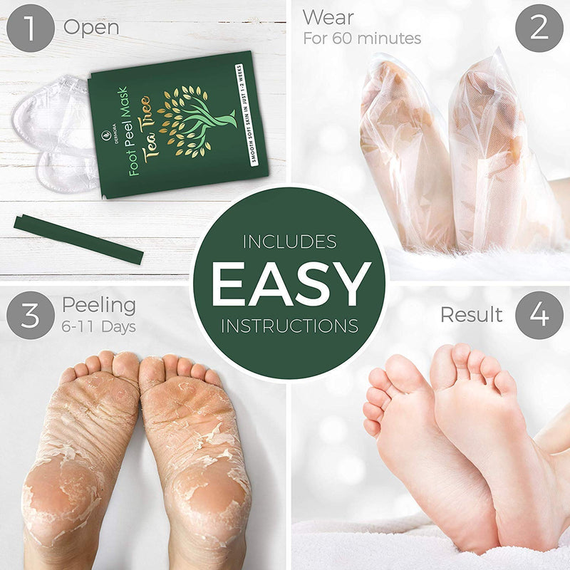 [Australia] - Foot Peel Mask - For Cracked Heels, Dead Skin & Calluses - Makes Your Feet Baby Soft - Removes & Repairs Rough Heels, Dry Toe Skin - Exfoliating Peeling Natural Treatment (2 Pack, Women's 5-11) Women's 5-11 (2 Pack) 