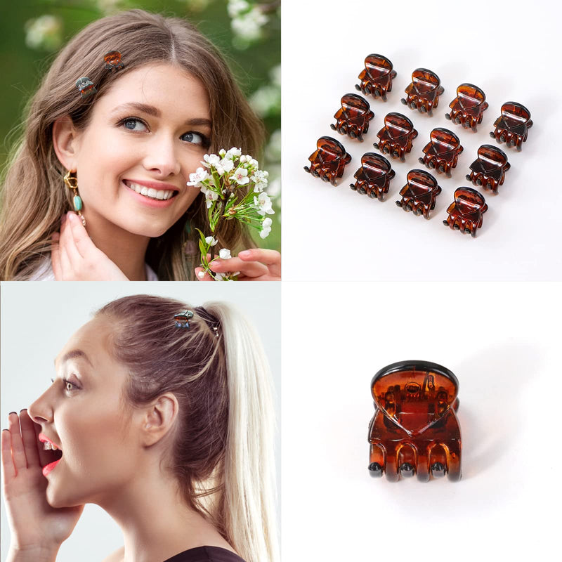 [Australia] - Qufiiry 30PCS Mini Hair Clips, Small Hair Clips, Mini Claw Hair Clips, Small Hair Clips for women with Storage bags, Non-slip Hair Catch for Women Girl's Hair Black and Brown 