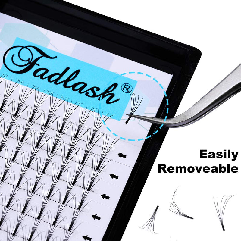 [Australia] - Pre Made Russian Lashes 5D Long Stem 0.10 C Curl 10mm Single Tray Russian Lashes Premade Russian Volume Lashes Pre Made Fan Lashes(L-5D-0.10C-10) 5D-0.10-C 