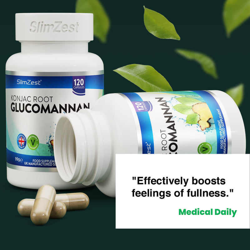 [Australia] - Glucomannan Konjac Root - 120 Vegetarian Capsules - 3000mg Daily Serving - UK Manufactured - Vegan Friendly - Glucomannan Root - Proven to Contribute to Weight Loss in an Energy Restricted Diet, Pills For Men & Women - Order Today From A Well Known Tru... 