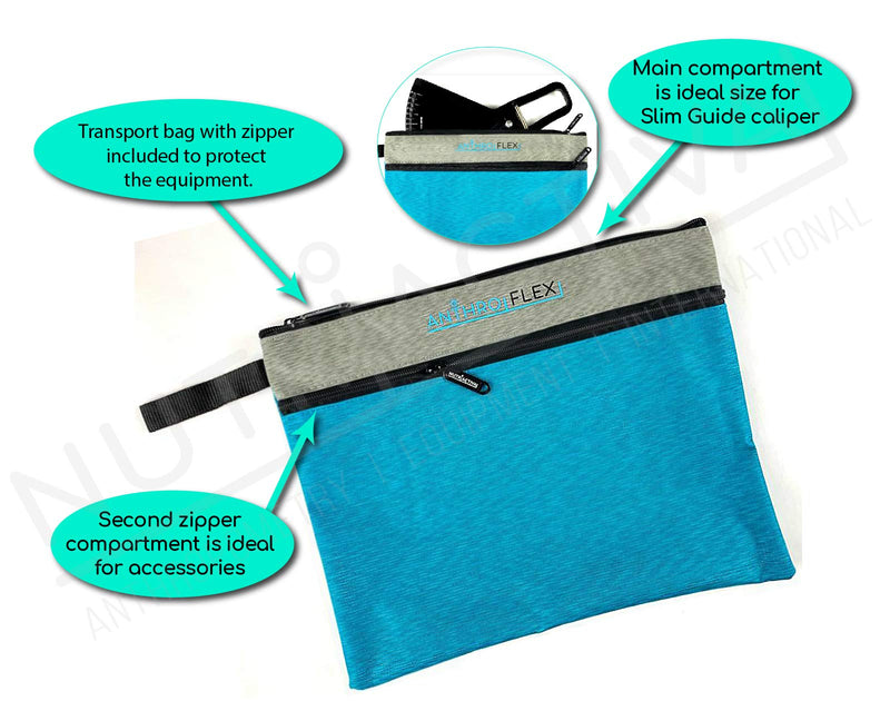 [Australia] - Slim Guide Skinfold Caliper AnthroFlex Kit with BMI Tape Measure, AnthroMetrix Software, Bag and Multilingual Instruction Manual - 1.0 mm Precision (White) 