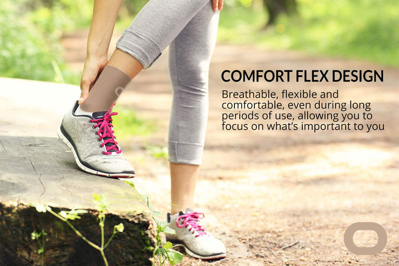 [Australia] - Ankle Brace Compression Support Sleeve (1 Pair) - BEST Ankle Compression Socks for Plantar Fasciitis, Arch Support, Foot & Ankle Swelling, Achilles Tendon, Joint Pain, Injury Recovery, Heel Spurs Small (Men's <7 / Women's 5-8) Beige / Nude 