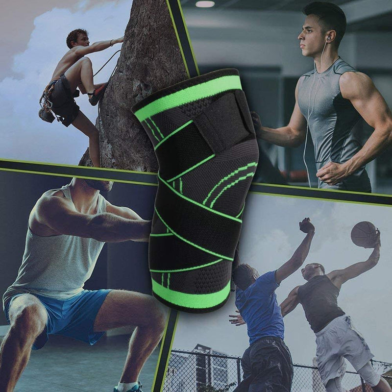 [Australia] - Vitoki Knee Brace for Women Men, 1 Pack Knee Compression Sleeve Knee Support for Sports Workout Weightlifting Basketball Green M 