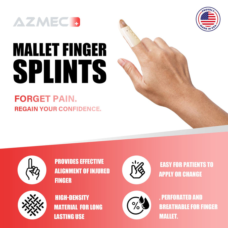 [Australia] - AZMEC Stax Finger Splints – Lightweight, Breathable Mallet Finger Splint - Size 7 DIP 9.0 cm, Flesh Color, Sold per DZ 
