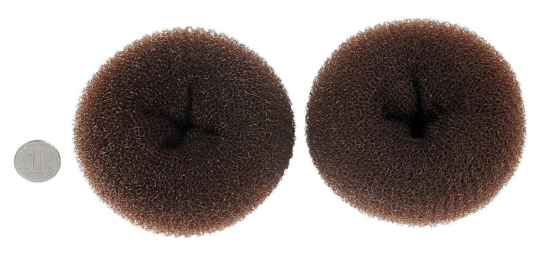 [Australia] - CLOTHOBEAUTY 2 pieces Extra Large Size Hair Bun Donut Maker, Ring Style Bun, Women Chignon Hair Donut Buns Maker, Hair Doughnut Shaper Hair Bun maker (4.3 in. For Thick and Long Hair) (Brown) 