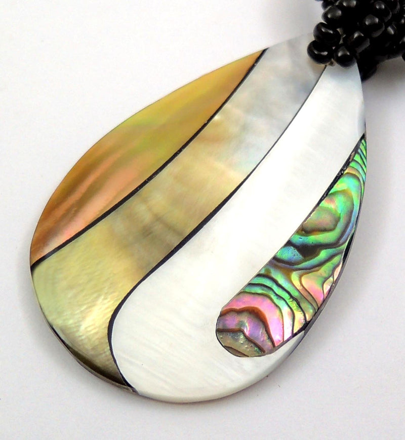 [Australia] - Swimmi Natural Abalone Shell Pendant 19 inches Beads Necklace FA267-B 