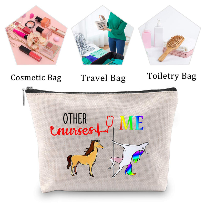 [Australia] - Nurse Cosmetic Bag Funny Nurse Gifts Nurse Makeup Pouch Nursing Student Gifts for Women Nurse Toiletry Bag (Nurse Bag) White 