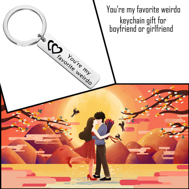 [Australia] - BNQL You're My Favourite Weirdo Keychain Funny Valentines Keychain Gift for Him or Her 