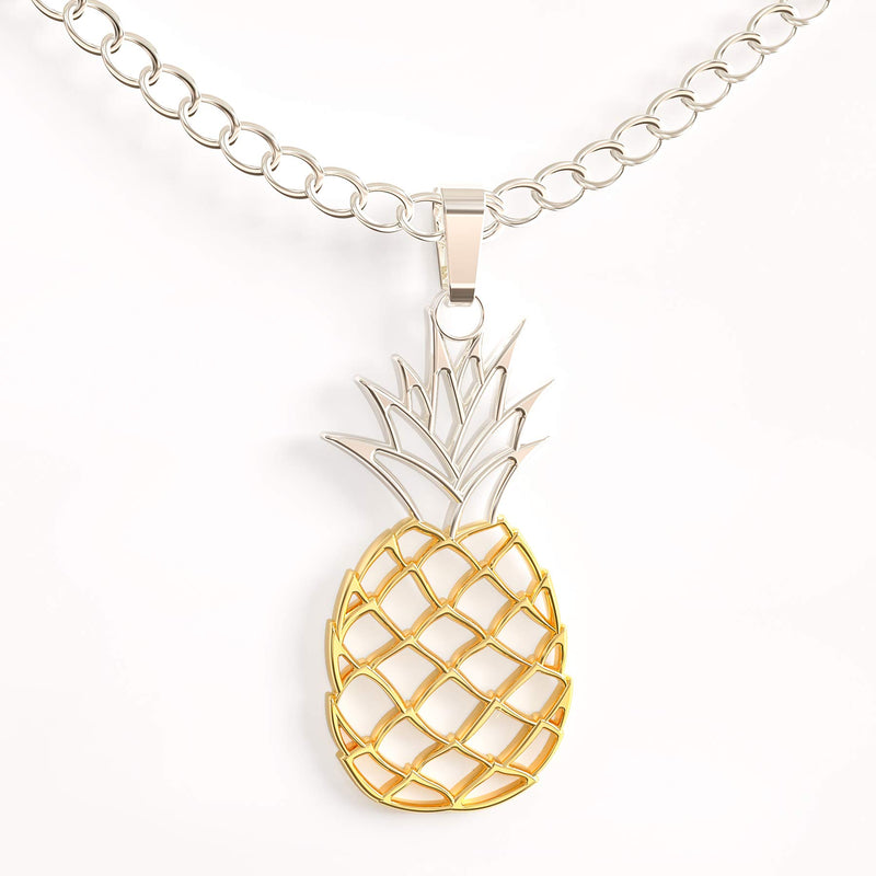 [Australia] - Happy Kisses Pineapple Necklace – Be A Pineapple Pendant – Message Card Gold and Silver 