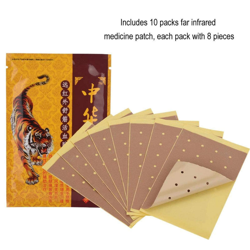 [Australia] - Pain Relief Patches, 80Pcs / 10Pack Chinese Far Infrared Patches Pain Relief Plaster for Back Pain, Shoulder Pain, Joint Pain, Muscle Pain, Lumbar Disc Herniation 
