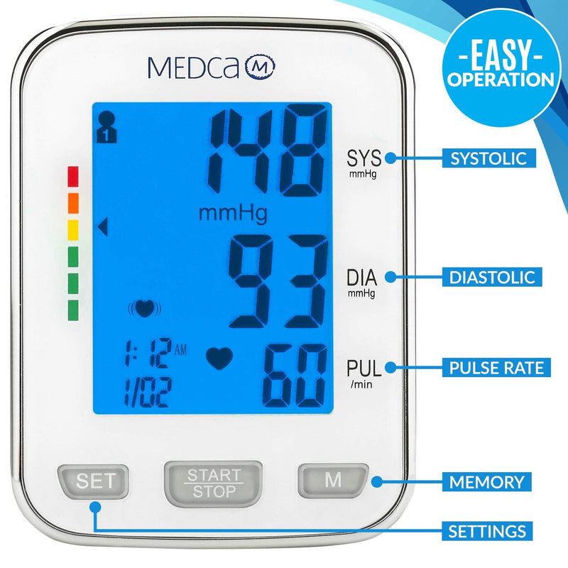 [Australia] - Blood Pressure Cuff Wrist - Blood Pressure Monitor and Portable Fully Automatic BP Machine Band with Large Backlit LCD Display for Fast Accurate Reading by MEDca 