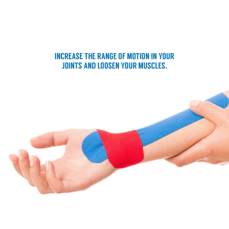 [Australia] - Proworks Kinesiology Tape | 5m Roll of Elastic Muscle Support Tape for Exercise, Sports & Injury Recovery Light Blue 